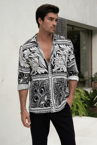HAVANNA L/S SHIRT - BLACK/SAND