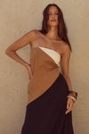 CALISSA MAXI DRESS - CARAMEL MULTI