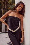 TINA SCARF TOP - BLACK