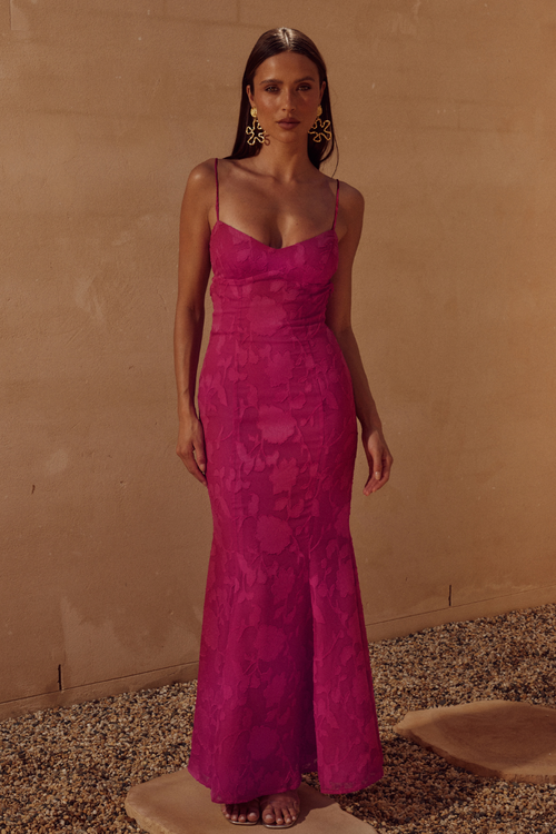 FLORENZA MAXI DRESS - FUCHSIA