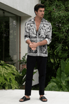 HAVANNA L/S SHIRT - BLACK/SAND