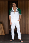 JESSIE SHIRT - WHITE/GREEN