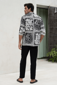 HAVANNA L/S SHIRT - BLACK/SAND
