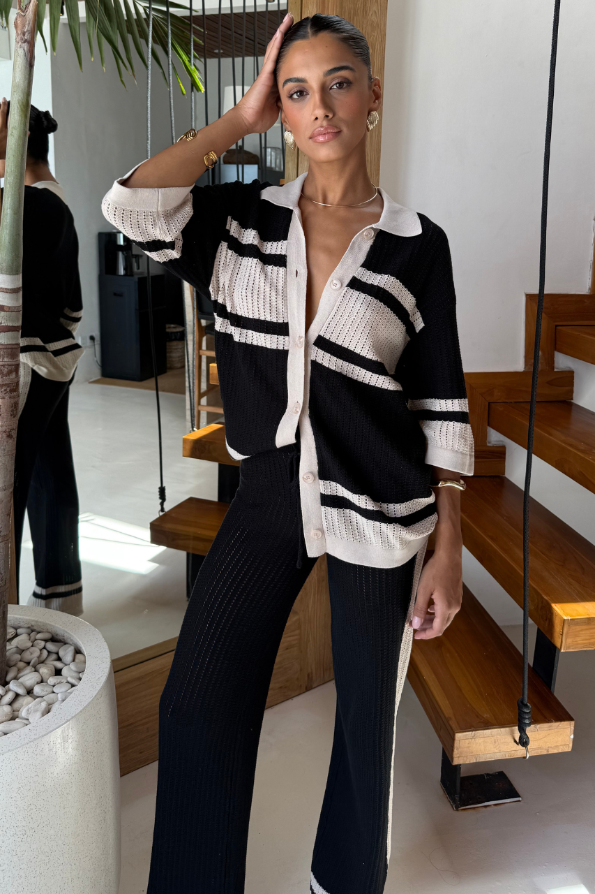 BIANKI SHIRT - BLACK/SAND