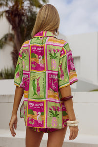 ADELYN SHIRT - ALOHA LIME