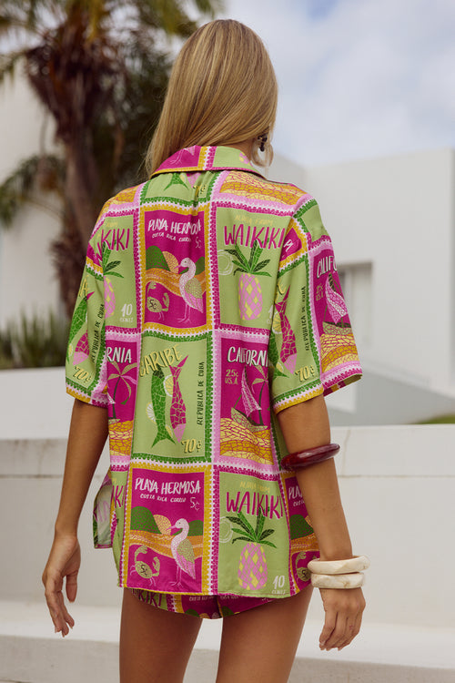 ADELYN SHIRT - ALOHA LIME