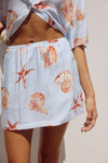 ADELYN MINI SKIRT - BLUE SEASHELL