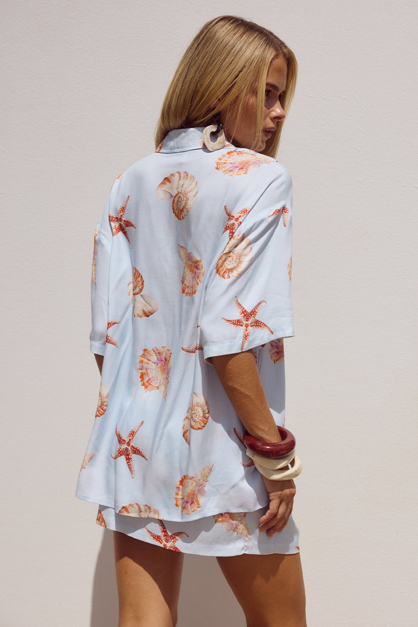 ADELYN MINI SKIRT - BLUE SEASHELL