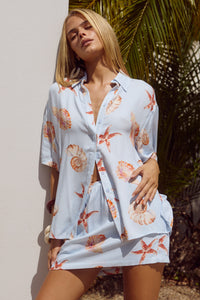 ADELYN SHIRT - BLUE SEASHELL