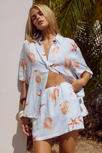 ADELYN MINI SKIRT - BLUE SEASHELL