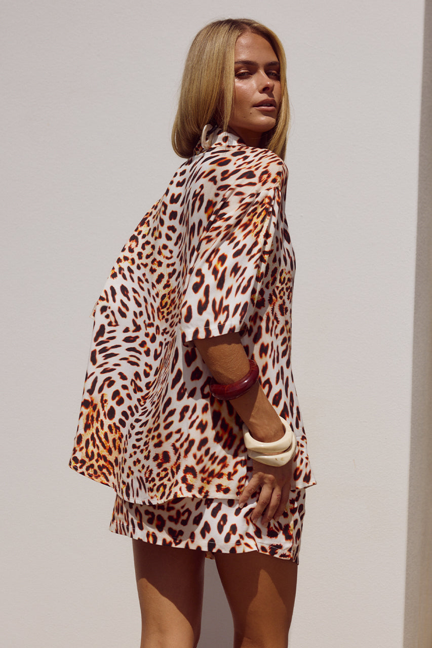 ADELYN SHIRT - TIKANI LEOPARD