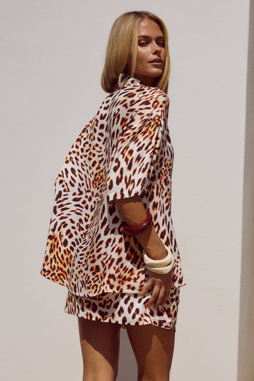 ADELYN SHIRT - TIKANI LEOPARD
