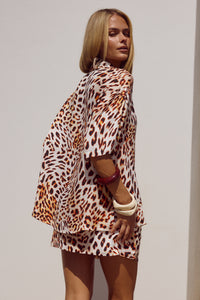 ADELYN MINI SKIRT - TIKANI LEOPARD