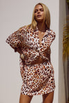 ADELYN MINI SKIRT - TIKANI LEOPARD