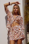 ADELYN MINI SKIRT - TIKANI LEOPARD