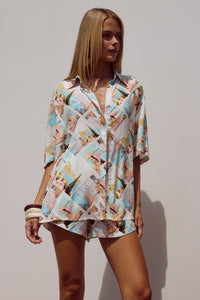 ADELYN SHIRT - VACAY AQUA