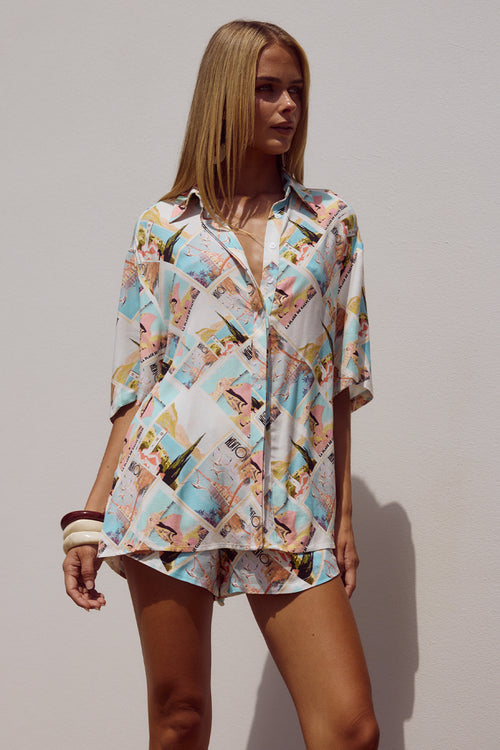 ADELYN SHIRT - VACAY AQUA