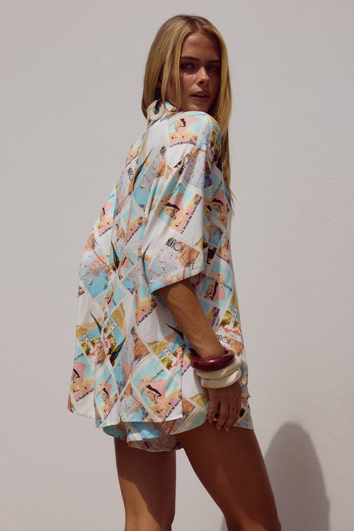 ADELYN SHIRT - VACAY AQUA