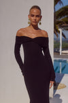 AIRILIE MIDI DRESS - BLACK