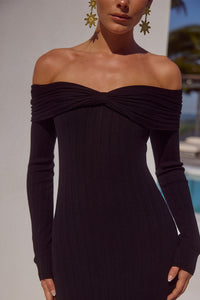 AIRILIE MIDI DRESS - BLACK