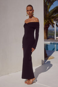 AIRILIE MIDI DRESS - BLACK