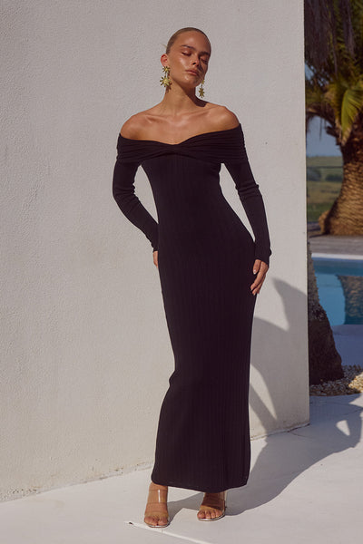 AIRILIE MIDI DRESS - BLACK
