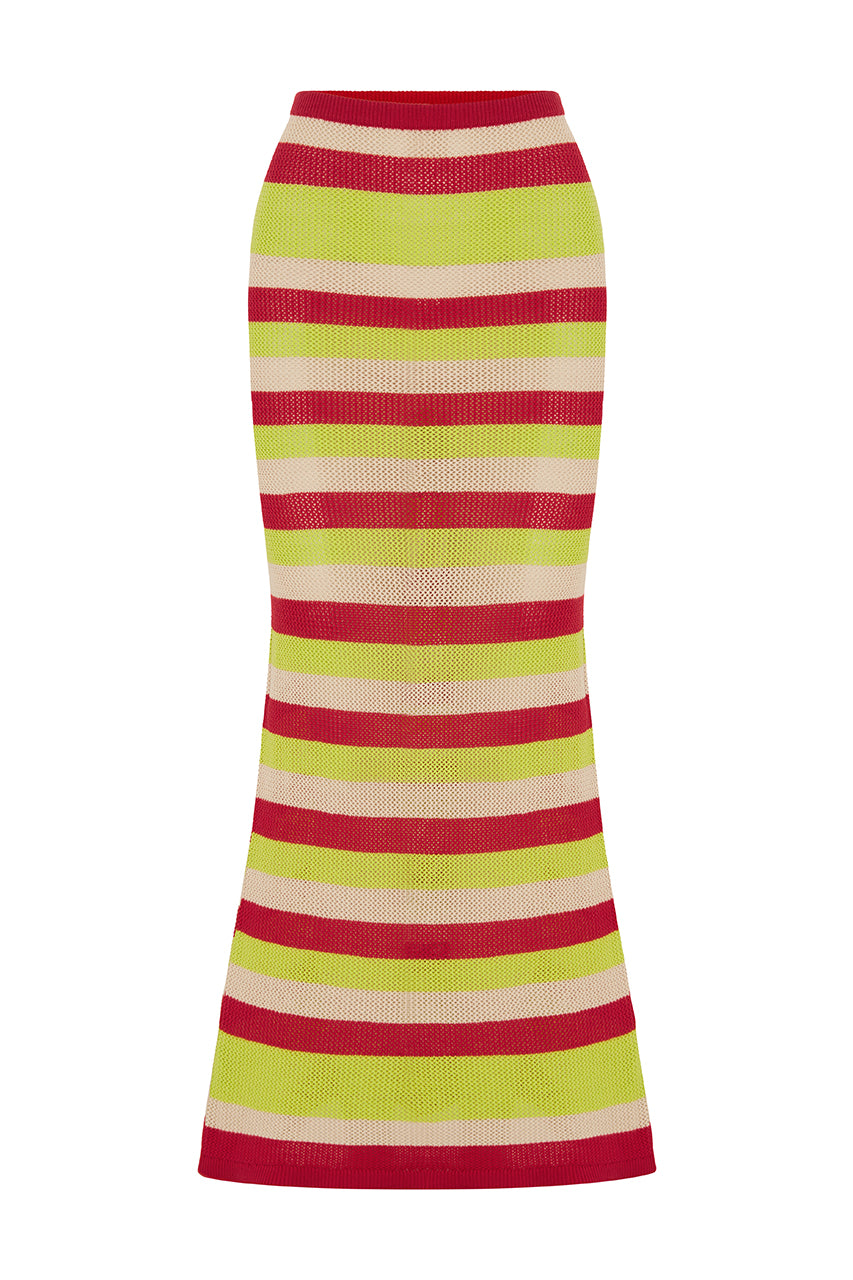 AKAYLA MIDI SKIRT - RED MULTI