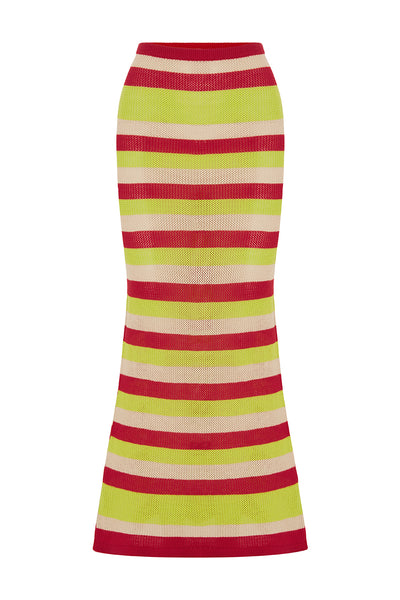 AKAYLA MIDI SKIRT - RED MULTI