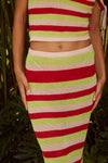 AKAYLA MIDI SKIRT - RED MULTI