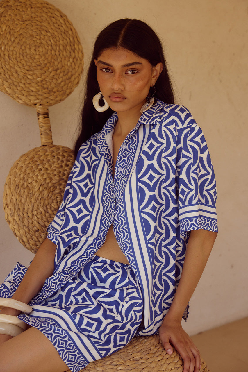 ALARA SHORT SLEEVE SHIRT - ALARA NAVY