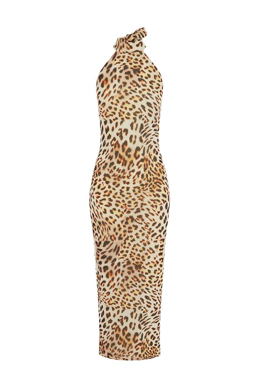 ALBA MIDI DRESS - TIKANI LEOPARD