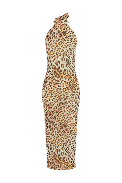 ALBA MIDI DRESS - TIKANI LEOPARD