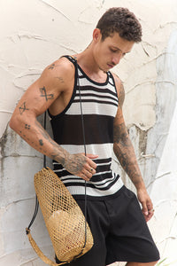 ALCHA KNIT TANK - BLACK/WHITE STRIPE