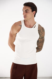 ALEJANDRO CUTOUT TANK - WHITE