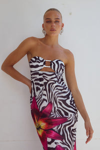 ALESSIA MAXI DRESS - ZEBRA FLORAL