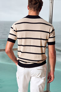 ALEX KNIT TOP - SAND/BLACK