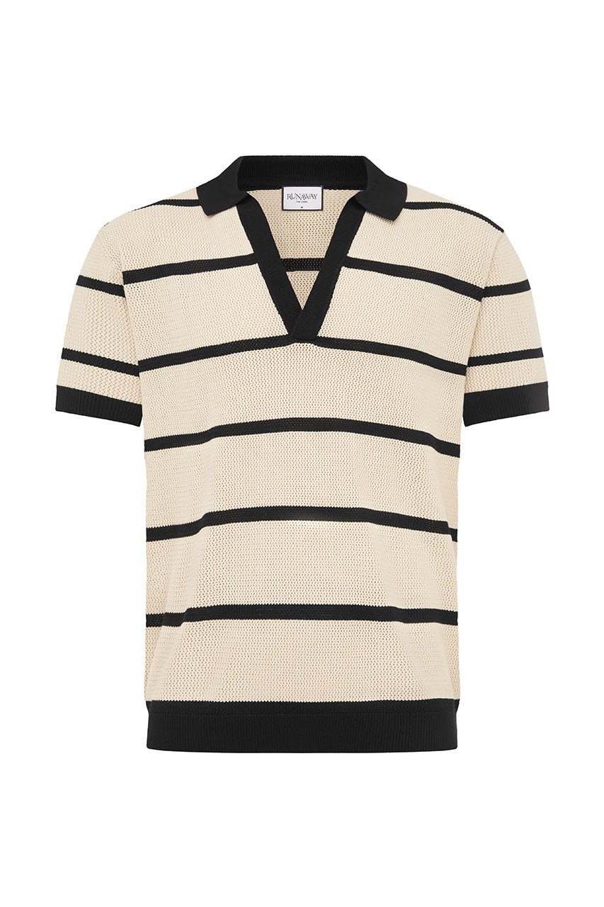 ALEX KNIT TOP - SAND/BLACK