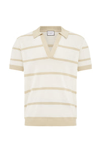 ALEX KNIT TOP - SAND/WHITE
