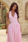 ALICIA MIDI DRESS - PINK GINGHAM