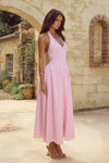 ALICIA MIDI DRESS - PINK GINGHAM