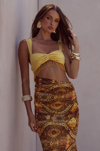 ALZONA CUTOUT MAXI DRESS - MAGNOLIA MANGO