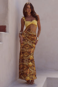 ALZONA CUTOUT MAXI DRESS - MAGNOLIA MANGO