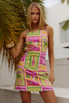 ALLEGRA MINI DRESS - ALOHA LIME