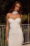 AMANA STRAPLESS SCARF MAXI DRESS - WHITE