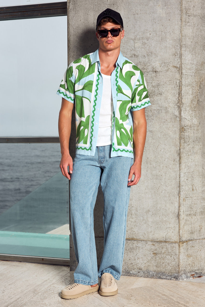 AMOREE SHORT SLEEVE SHIRT - AMOREE BLUE