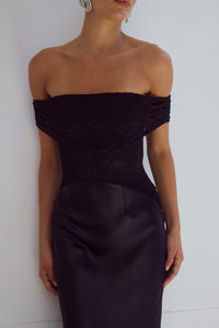 AMORET MIDI DRESS - BLACK