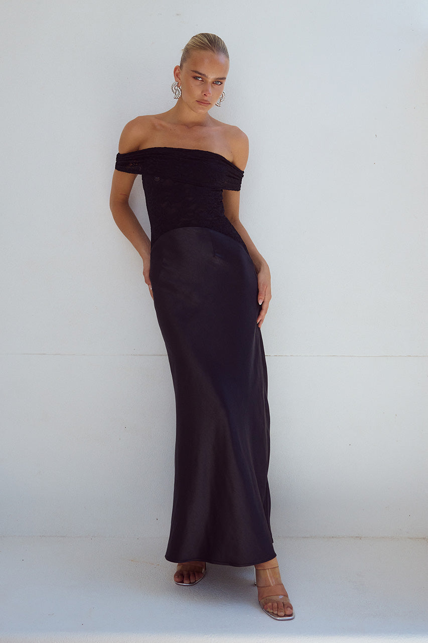 AMORET MIDI DRESS - BLACK