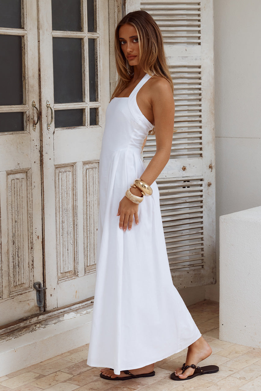 ANDORA HALTER MAXI DRESS - WHITE