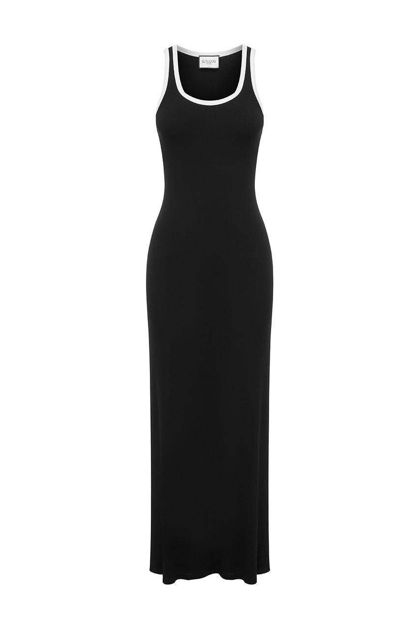 ANGELO TANK MAXI DRESS - BLACK/WHITE