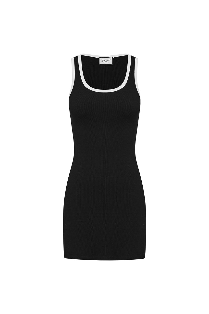 ANGELO TANK MINI DRESS - BLACK/WHITE
